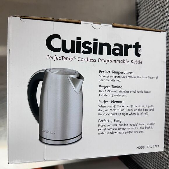 Cuisinart PerfecTemp Cordless Programmable Kettle New 1.7 Liter Capacity CPK17P1 - Picture 6 of 10